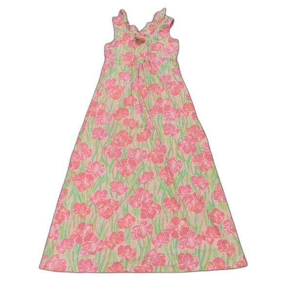 Lilly Pulitzer Women's Maxi Pink Green Floral Dress Size Small - Picture 2 of 4